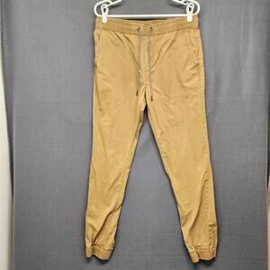 AERO Jogger Size Small Brown Pull On Drawstring Tapered Chino Pockets Casual